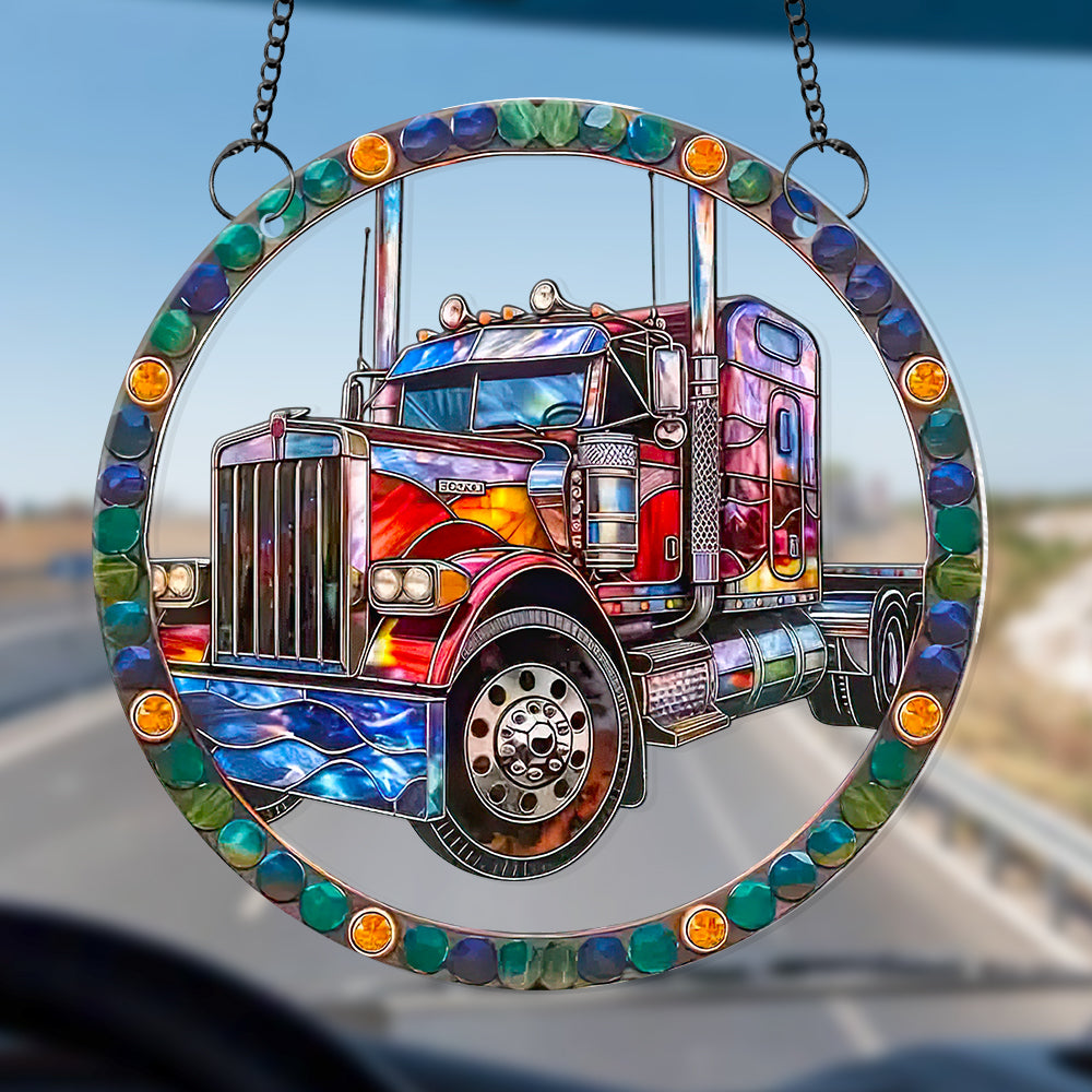 Personalized Gifts For Truck Lovers, Truck Acrylic Suncatcher Ornament 03ACDT300824 - Ornament - GoDuckee