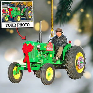 Custom Photo Gifts For Farmers, Upload Farm Tractor Photo Christmas Ornament 29pgvp140924 - Ornament - GoDuckee