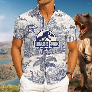 Toile de Jouy Style Hawaiian Shirt - Gifts For Dinosaur Lovers 03NALU260625 - Hawaiian Shirts - GoDuckee