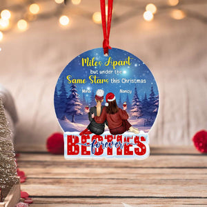 Miles Apart But Under The Same Stars This Christmas, Personalized Ornament, Gifts For Bestie - Ornament - GoDuckee