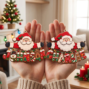 Festive Santa Name Art Ornament - Personalized Christmas Gift 04qhtn110926 - Ornament - GoDuckee