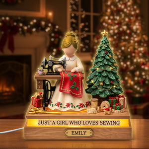 Sewing Girl Acrylic Light Box Personalized Gifts For Sewing Lovers 05pgtn051125 - Light Box - GoDuckee