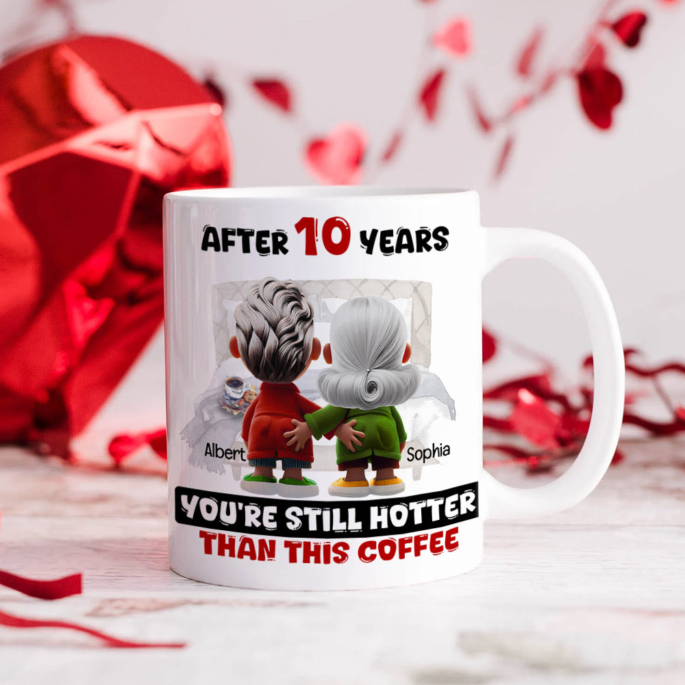 Personalized Gift For Couple White Mug Cartoon Characters Valentine 04OHLU181224 - Coffee Mug - GoDuckee