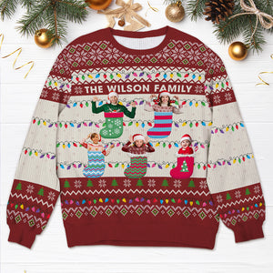 Personalized Custom Photo Christmas Gifts For Family Ugly Sweater 03KAQN071024 - AOP Products - GoDuckee