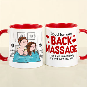 Good For One Back Massage- Gift For Couple-Personalized Wine Tumbler-Funny Couple Wine Tumbler - Coffee Mug - GoDuckee