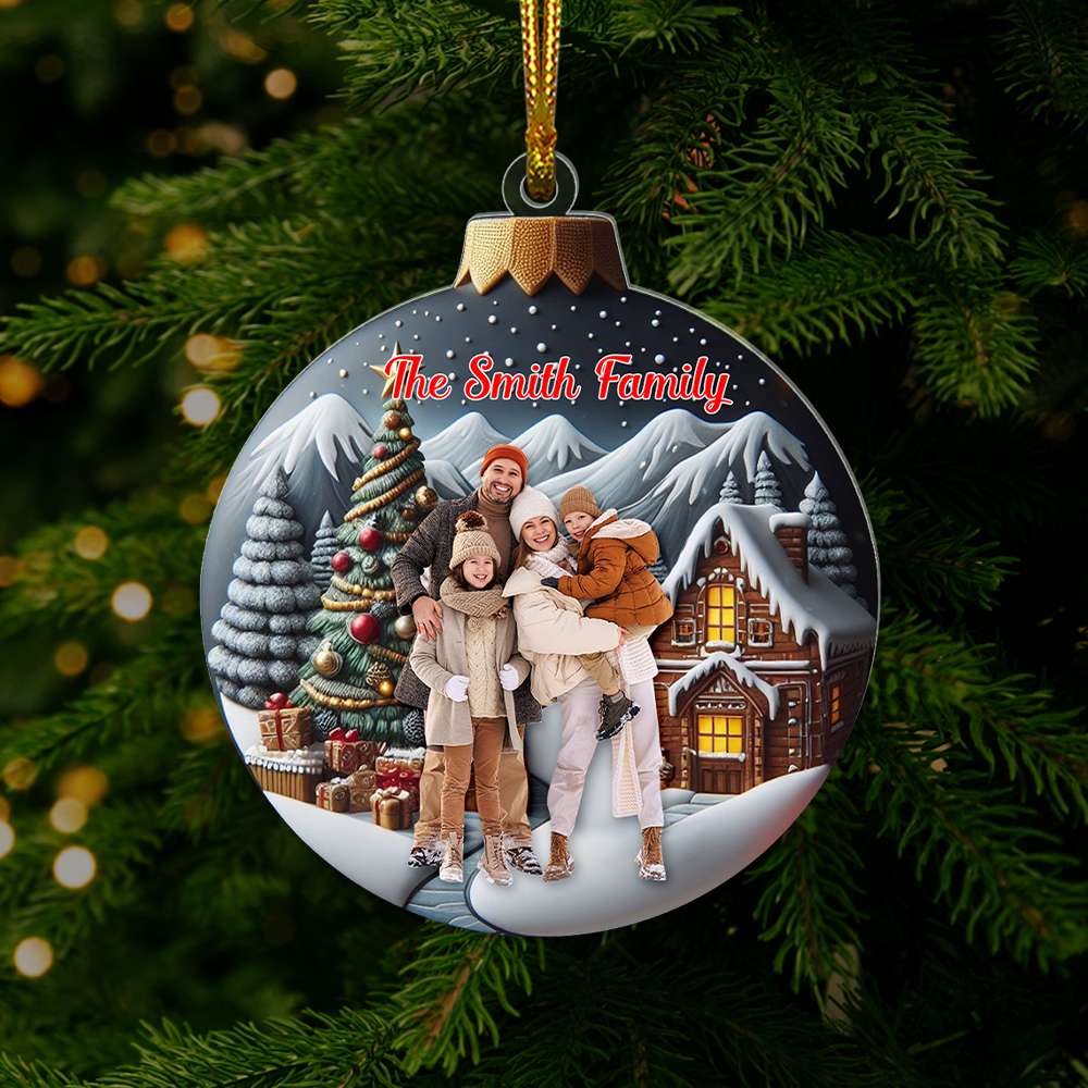 Custom Photo Gifts For Family Ornament Christmas 01XQLU121024 - Ornament - GoDuckee