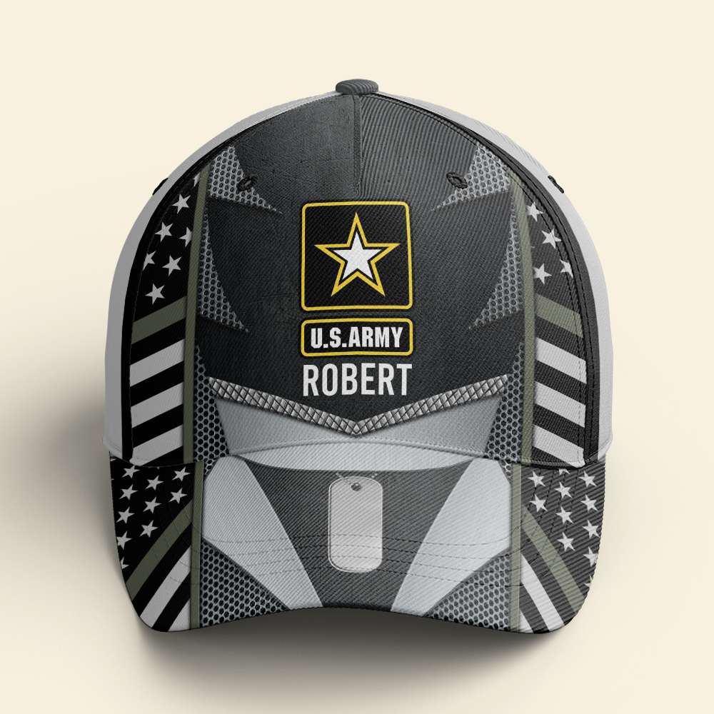 Veteran Personalized Classic Cap, Dog Tag - GoDuckee