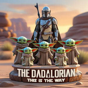 Personalized Gifts For Dad Acrylic Plaque, Dad & His Adorable Kids - Shaped Plaques - GoDuckee