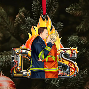 Personalized Gifts For Firefighter Couple Acrylic Ornament Alphabet Letter 06xqqn281024tm - Ornament - GoDuckee