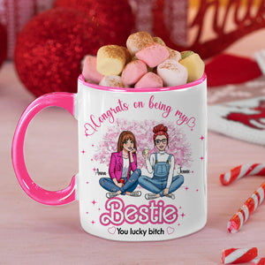 Personalized Gifts For Besties Accent Mug Congrats On Being My Best Friends 04KALU291124HH - Coffee Mug - GoDuckee