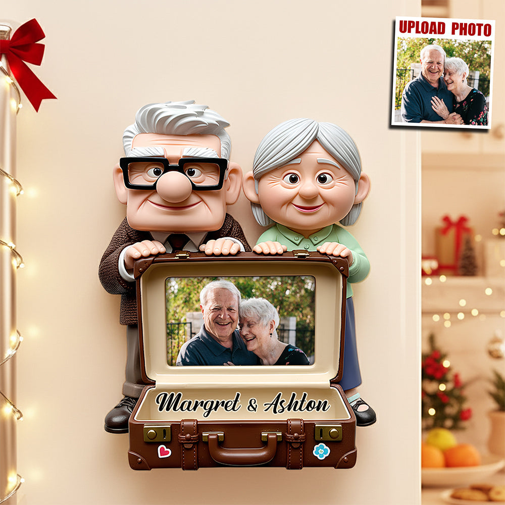 Romantic Old Couple Fridge Magnet Custom Photo Gifts For Couple 04PGDT181125 - Fridge Magnet - GoDuckee