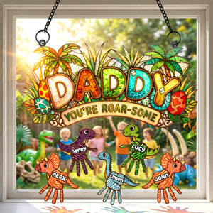 Tiny Roarsome Dino Kids Suncatcher Ornament - Personalized Gifts For Dad 01PADH290426 - Ornament - GoDuckee