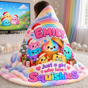 Just A Girl Who Love Squishies Lovely Hood Blanket - Personalized Christmas Gifts For Squishy Lovers 03nata261026 - Blanket - GoDuckee