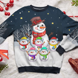 Personalized Gifts For Grandma 3D Shirt, Snowman Grandkids 01NAPU060824 - AOP Products - GoDuckee