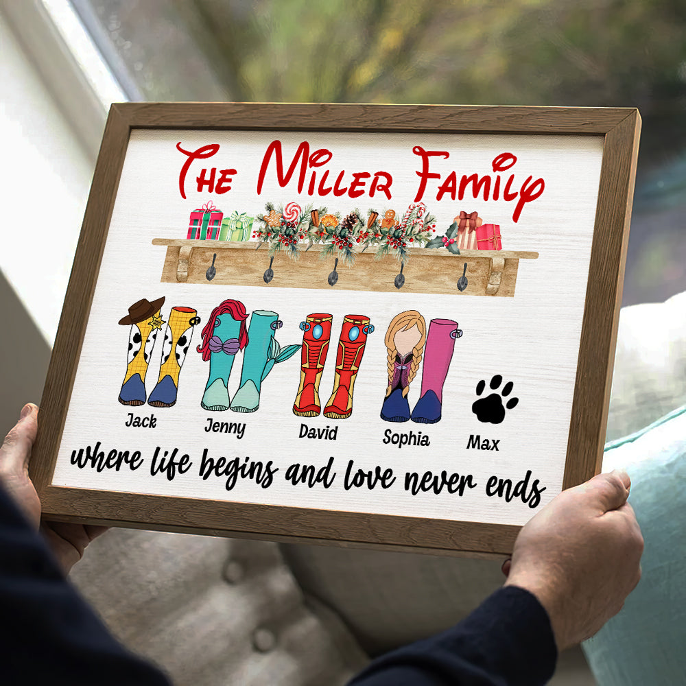 Family, Where Life Begins And Love Never Ends, Personalized 06NATN301023 Canvas Print, Christmas Gift For Family - Poster & Canvas - GoDuckee