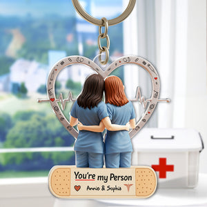 Nurse Besties Acrylic Keychain - Personalized Gifts For Nurse Colleague 02QHLU290525 - Keychains - GoDuckee