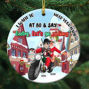 Personalized Gifts For Couple, Bike Ceramic Ornament 01TOLU170824DA - Ornament - GoDuckee