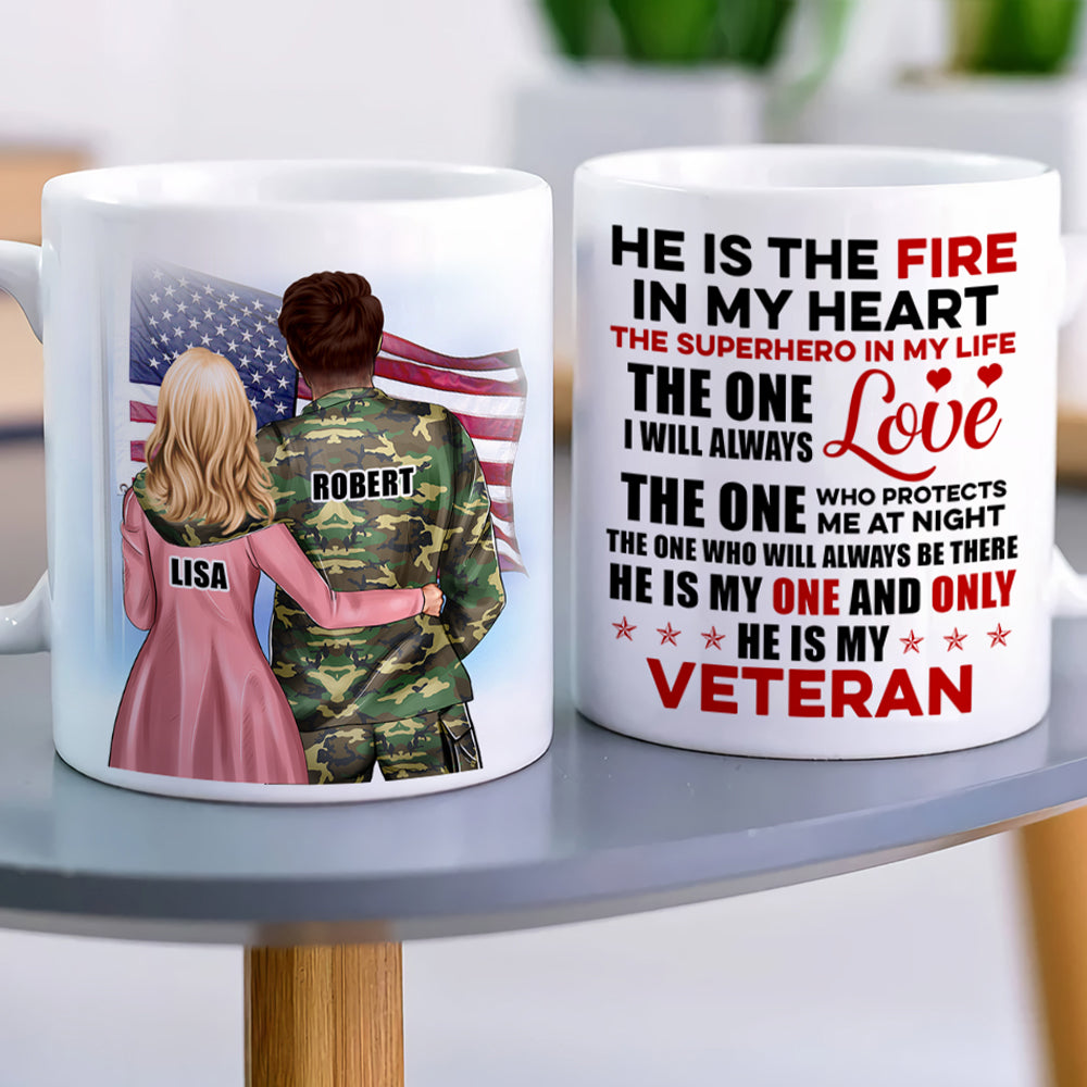 He Is The Fire In My Heart-Personalized Coffee Mug - Gift For Couple- 04ntqn040323tm - Coffee Mug - GoDuckee