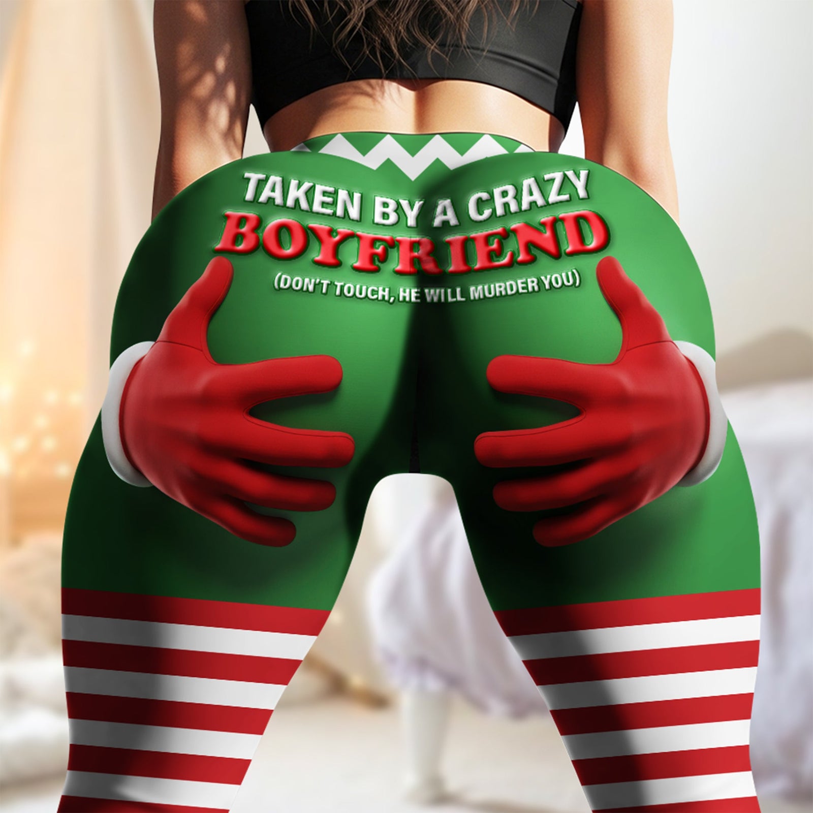 Naughty Santa Hands Leggings - Personalized Christmas Gifts For Her 05naqn161025 - Shorts and Pants - GoDuckee