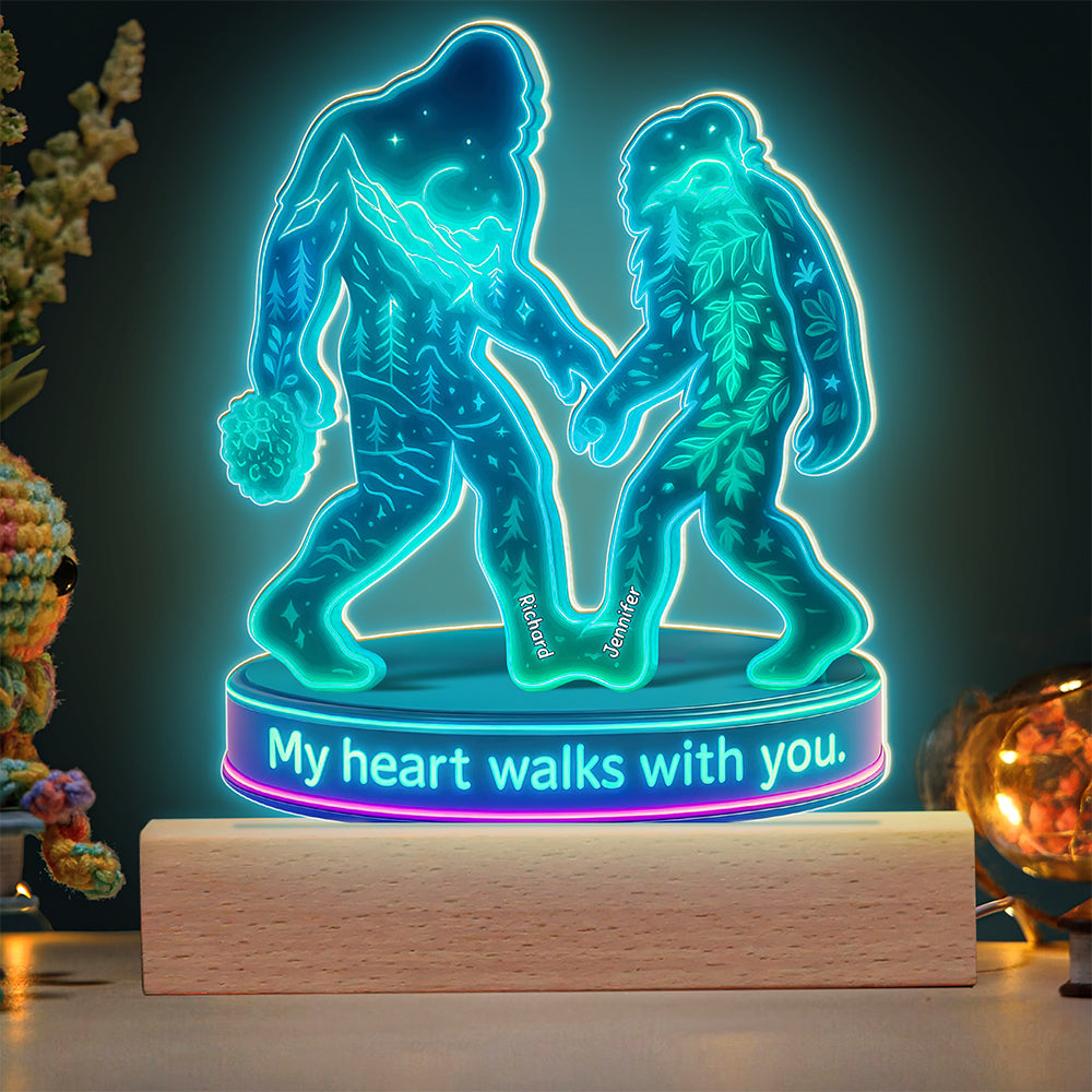 Bigfoot Couple LED Light - Personalized Gifts For Couple 02ohqn190625 - Led Night Light - GoDuckee