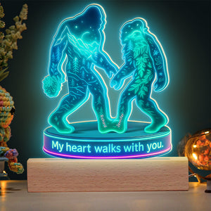 Bigfoot Couple LED Light - Personalized Gifts For Couple 02ohqn190625 - Led Night Light - GoDuckee