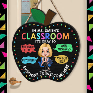 Everyone Is Welcome Here, Personalized Wood Sign, Gifts For Teacher - Wood Sign - GoDuckee