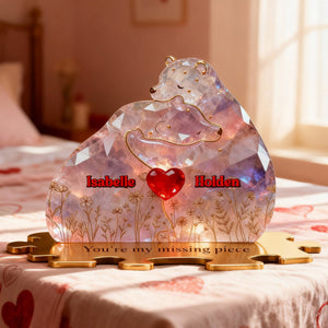 Romantic Bear Couple Acrylic Plaque - Personalized Gifts For Couples 02tgmg090126 - Shaped Plaques - GoDuckee