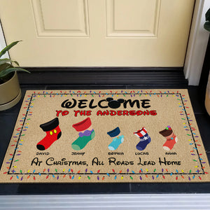 Personalized Gifts For Family Socks Doormat 022natn180724 Christmas Stocking - Doormat - GoDuckee