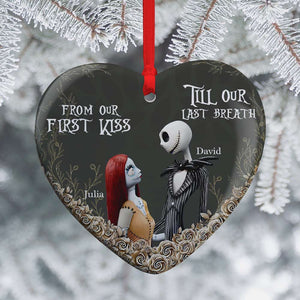 Custom Name Gifts For Couples Christmas Ceramic Ornament 01XQLU231024 - Ornament - GoDuckee