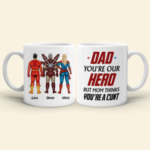 Dad You're Our Hero Personalized Mug 04DNHN240523TM - Coffee Mug - GoDuckee