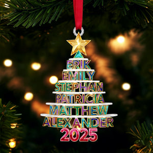 Christmas Tree Family Name Ornament Personalized Gifts For Family 03NALU161025 - Ornament - GoDuckee