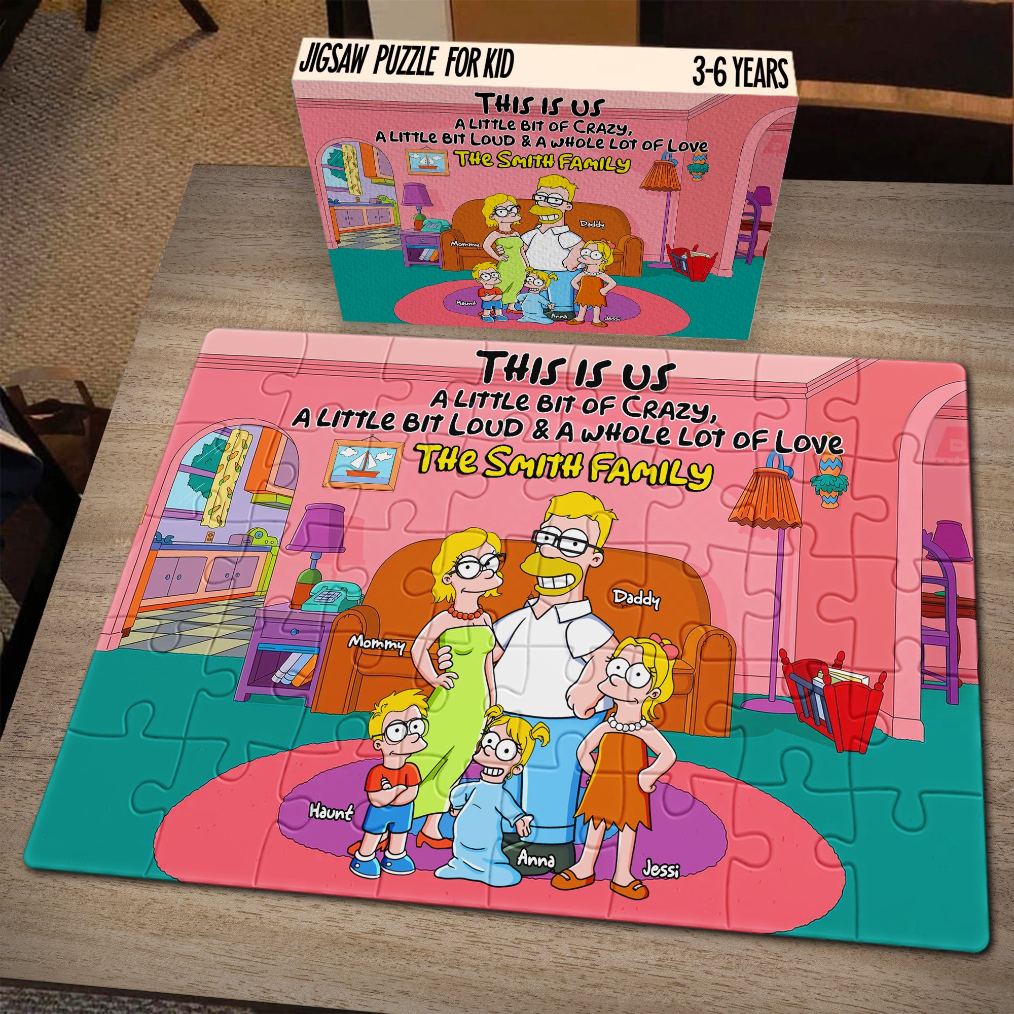 Funny Family Jigsaw Puzzle - Personalized Gifts For Family 02HULU150425PA - Jigsaw Puzzles - GoDuckee