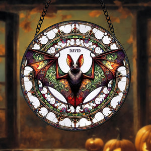 Personalized Halloween Gifts For Horror Fans Bat Stained Glass 05acqn220824 - Ornament - GoDuckee