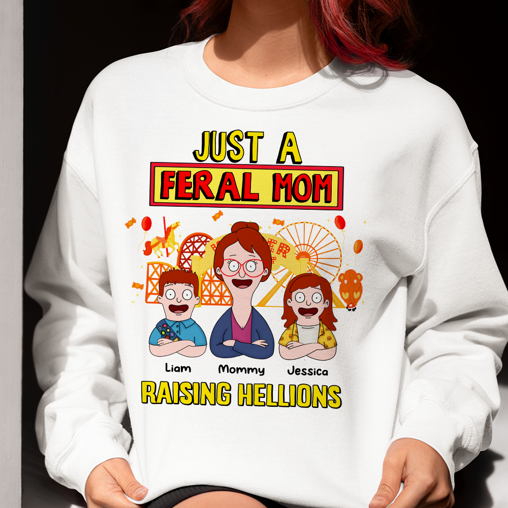 Personalized Gifts For Mom Shirt 02kapu080325hg Just A Feral Mom - Shirts - GoDuckee