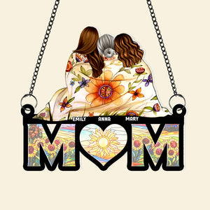 Personalized Gifts For Mom Window Hanging Suncatcher Ornament Mom And Daughters 04HUQN260225HH - Ornament - GoDuckee