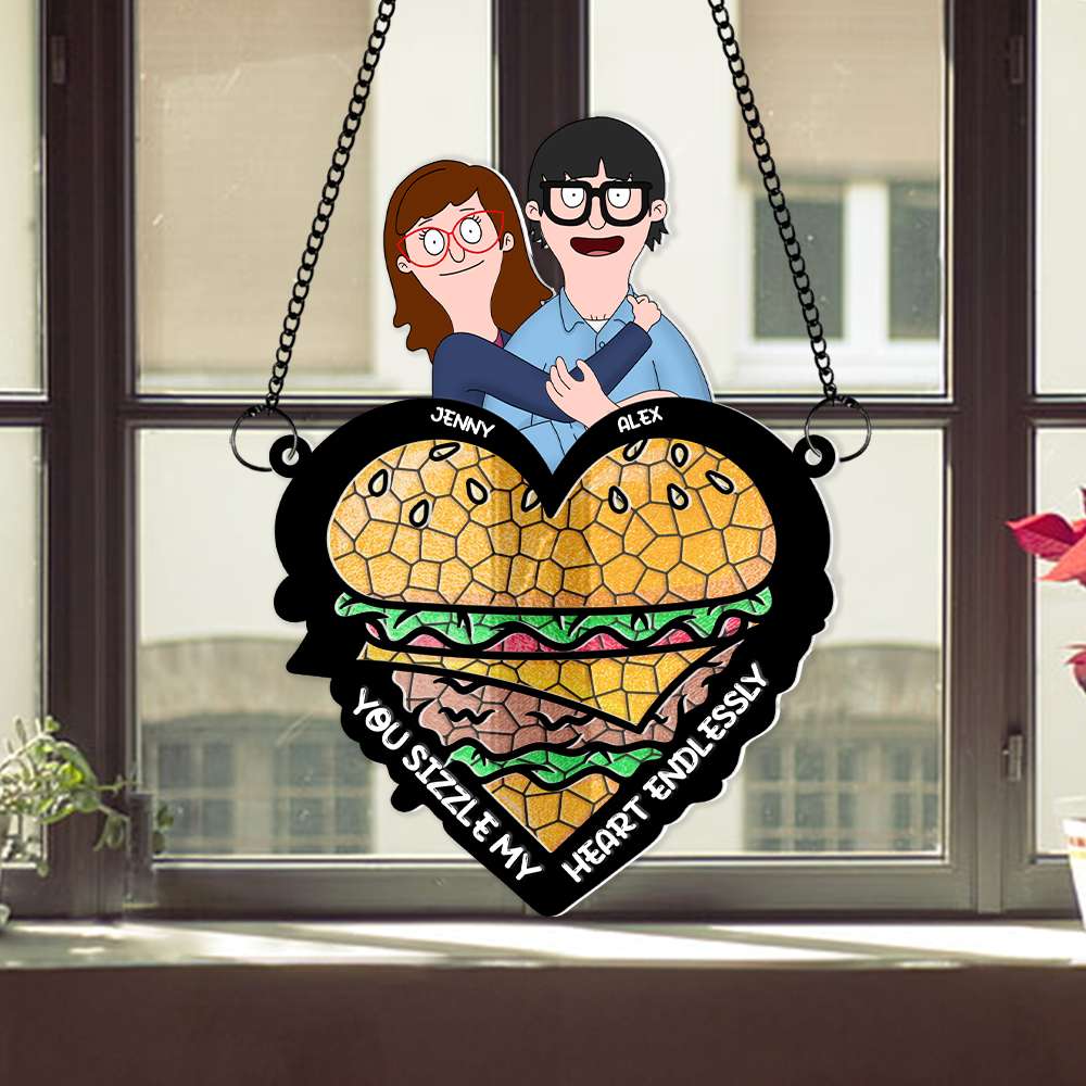 Personalized Gifts For Couple Window Hanging Suncatcher Ornament 04OHMH120225HG - Ornament - GoDuckee