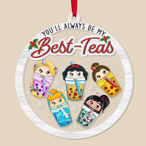 Personalized Gift For Friends, Cartoon Characters Best-Teas Shaker Ornament 01TOQN111024 - Ornament - GoDuckee