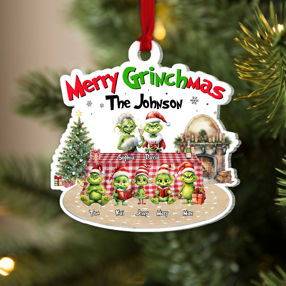 Merry Christmas, Personalized Family Ornament, PW-01HTTN090923, Christmas Gift - Ornament - GoDuckee