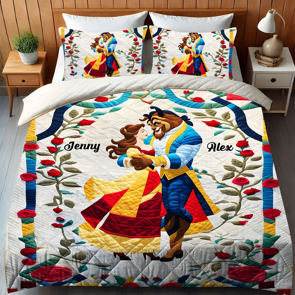 Personalized Gifts For Couple Quilt Bed Set Romantic Love Story 02HUMH220125 - Blanket - GoDuckee