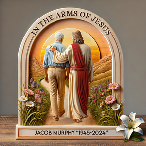 Heaven Jesus Plaque - Personalized Memorial Gifts 02hupu160425 - Shaped Plaques - GoDuckee
