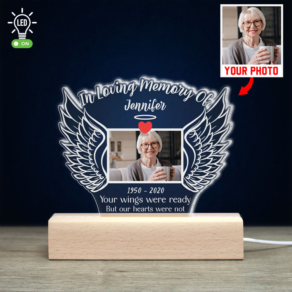 In Loving Memory Of Personalized Custom Photo 3D Led Light Gift For Family - Led Night Light - GoDuckee