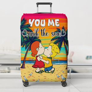 Personalized Gifts For Couple Luggage Cover You Me And The Sea 03XQLU191224HG - Luggage Covers - GoDuckee