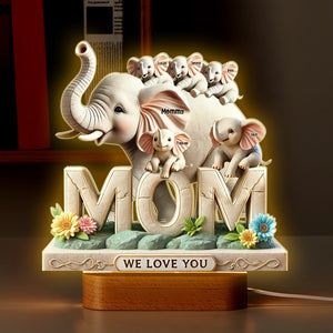 Personalized Gifts For Mom Elephant LED Light 01hutn170425 - Led Night Light - GoDuckee