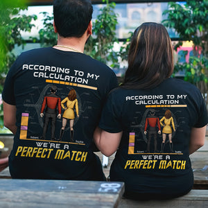 According To My Calculation We're A Perfect Match Personalized Couple Shirt 03dnqn150523hh - Shirts - GoDuckee