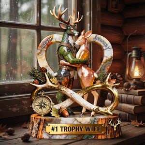 Dearly Deer Couple Acrylic Plaque, Personalized Gifts For Hunting Couple 02qhta160126 - Shaped Plaques - GoDuckee