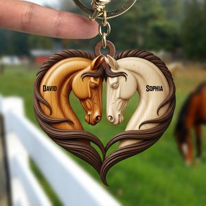 Horse Couple Keychain - Personalized Gifts For Couple 06natn140625 - Keychains - GoDuckee