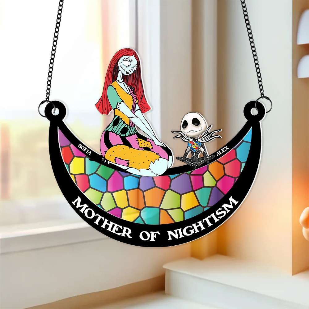 Personalized Gifts For Autism Mom Suncatcher Ornament Mother Of Nightism 02OHMH270225 - Ornament - GoDuckee
