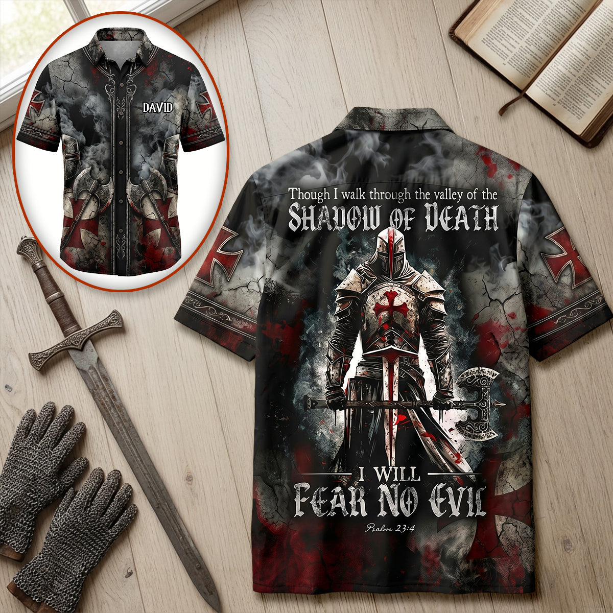Knight Jesus Hawaiian Shirt - Personalized Gifts For Christians 02nadh030626 - Hawaiian Shirts - GoDuckee
