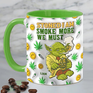 Personalized Gifts For Stoner White Mug, Green Animal Smoke Weed 04napu200724 - Coffee Mug - GoDuckee