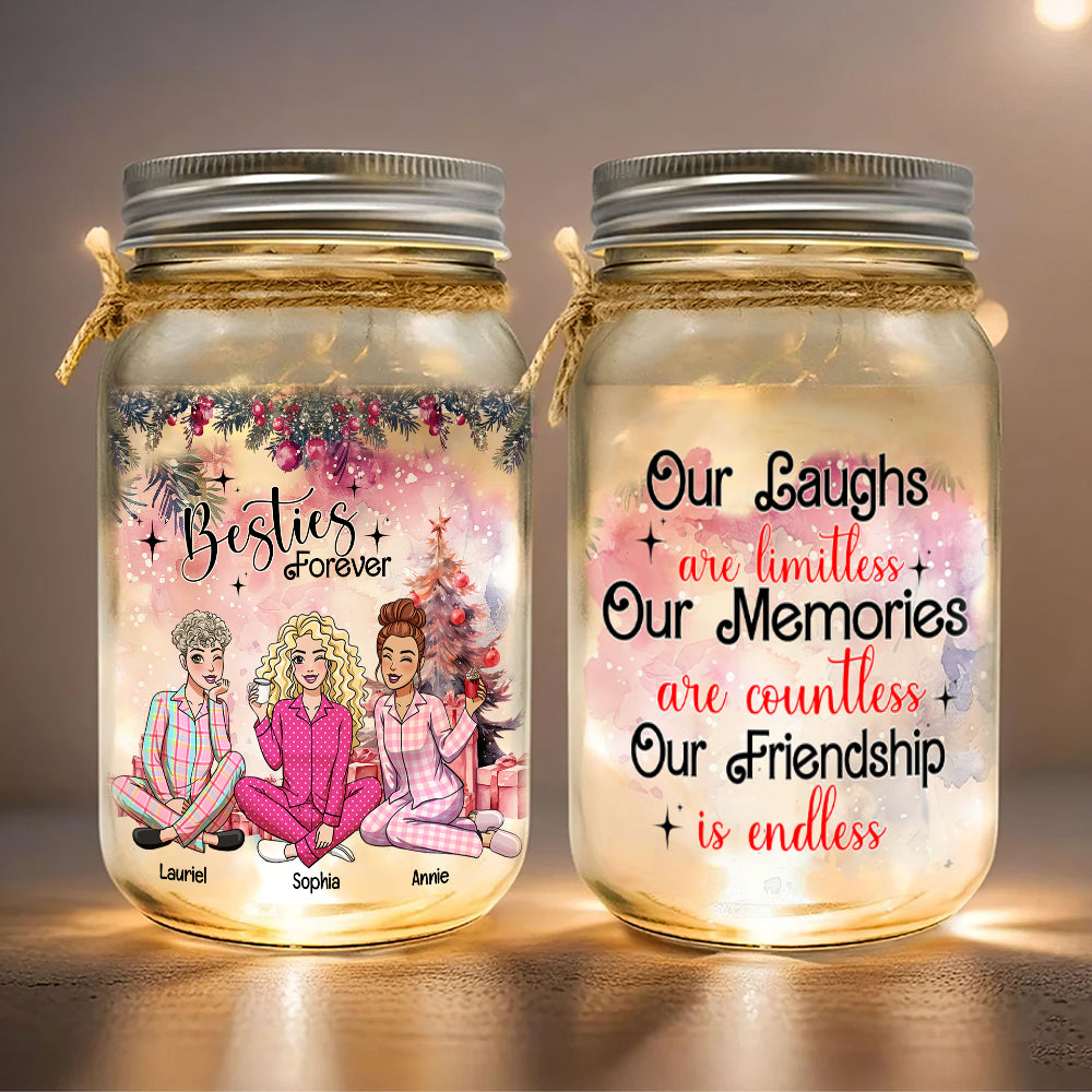 Personalized Gifts For Besties Mason Jar Light Christmas 04XQLU121024HH - Drink Jar - GoDuckee